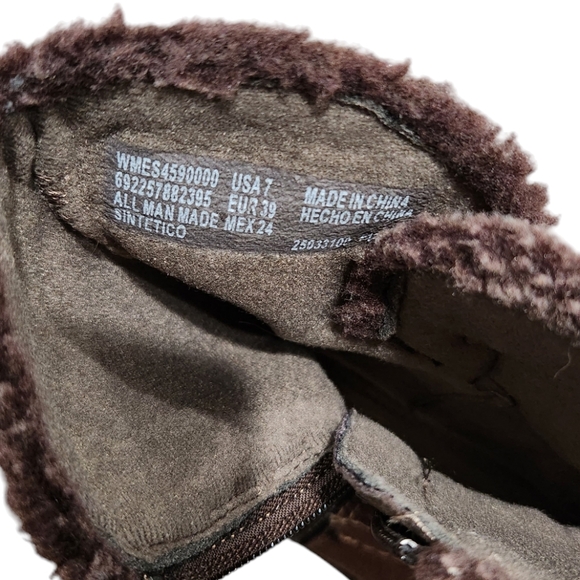 Earth Spirit Brown Faux Suede Slip-On Ankle Boots Booties 7 - Picture 6 of 6